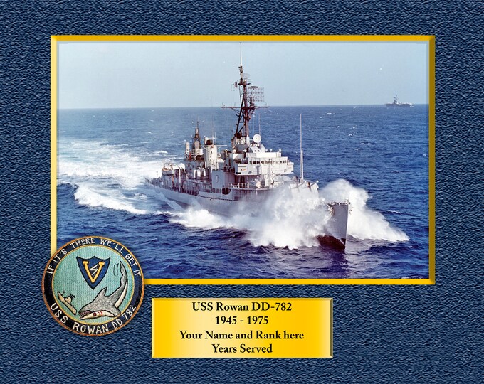 USS Rowan DD-782 Custom Personalized 8.5 X 11 Print of US Navy Ships Unique Gift Idea for any Occasions