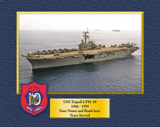 USS Tripoli LPH 10 Custom Personalized 8.5 X 11 Print of US Navy Ships Unique Gift Idea for any Occasions