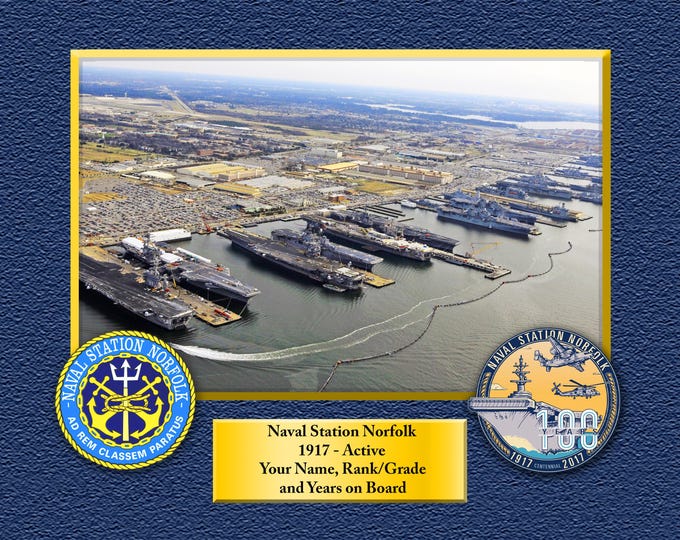Norfolk Naval Shipyard Custom Personalized 8.5 X 11 Print of US Navy Ships Unique Gift Idea for any Occasions
