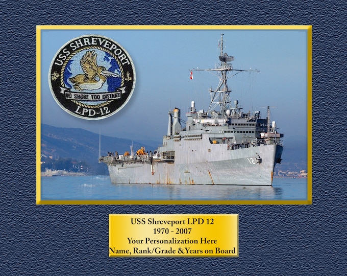 USS SHREVEPORT LPD12 Custom Personalized 8.5 X 11 Print of US Navy Ships Unique Gift Idea for any Occasions