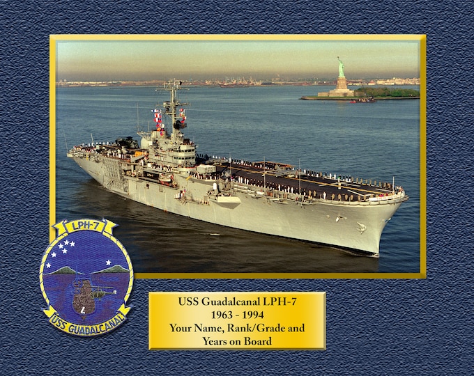 USS GUADALCANAL LPH7 Custom Personalized 8.5 X 11 Print of US Navy Ships Unique Gift Idea for any Occasions