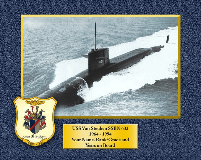 USS Von Stuban SSBN-632 Custom Personalized 8.5 X 11 Print of US Navy Ships Unique Gift Idea for any Occasions