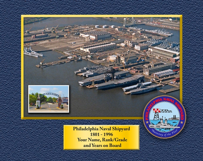 Philadelphia Navel Shipyard Custom Personalized 8.5 X 11 Print of US Navy Ships Unique Gift Idea for any Occasions