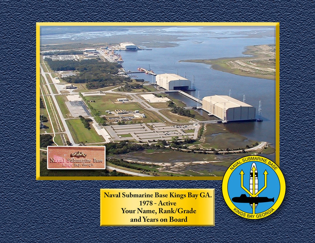 Naval Submarine Base Kings Bay GA. Custom Personalized 8.5 X 11 Print of US Navy Ships Unique