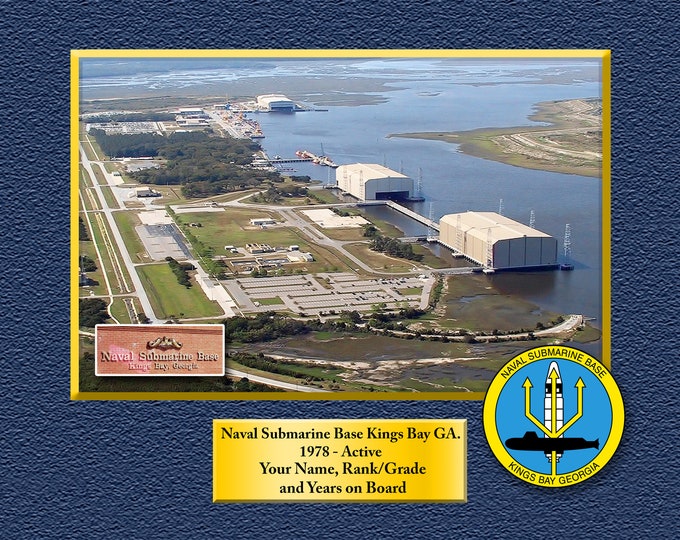 Naval Submarine Base Kings Bay GA. Custom Personalized 8.5 X 11 Print of US Navy Ships Unique Gift Idea for any Occasions