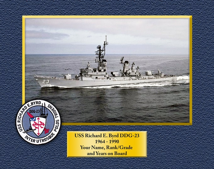 USS Richard E. Byrd DDG23 Custom Personalized 8.5 X 11 Print of US Navy Ships Unique Gift Idea for any Occasions