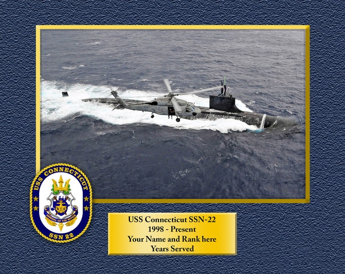 USS Connecticut SSN-22 Custom Personalized 8.5 X 11 Print of US Navy Ships Unique Gift Idea for any Occasions
