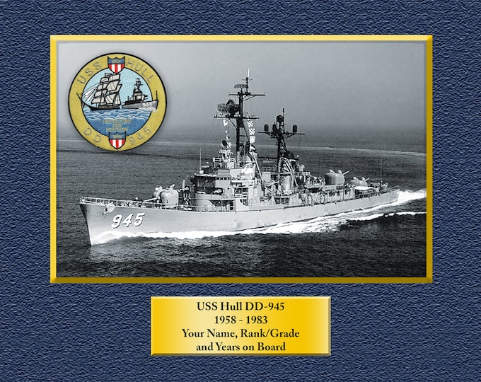 USS HULL DD945 Custom Personalized 8.5 X 11 Print of US Navy Ships Unique Gift Idea for any Occasions