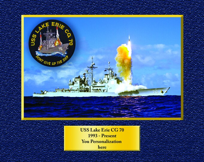 USS Lake Erie CG70 Custom Personalized 8.5 X 11 Print of US Navy Ships Unique Gift Idea for any Occasions