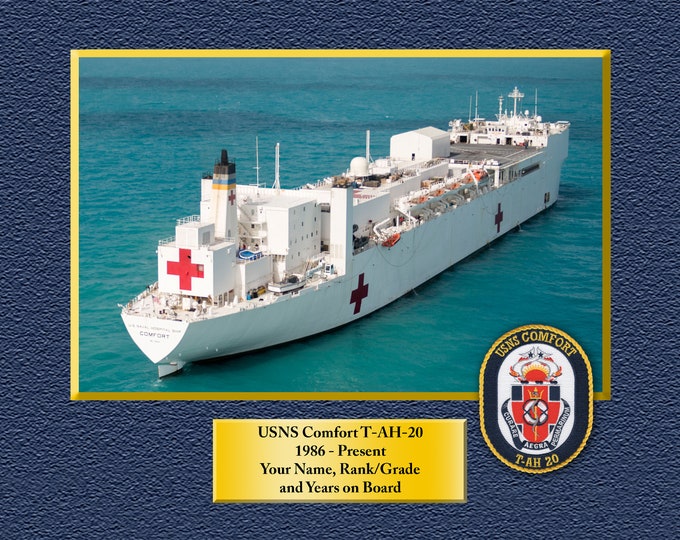 USNS Comfort T-AH-20 Custom Personalized 8.5 X 11 Print of US Navy Ships Unique Gift Idea for any Occasions