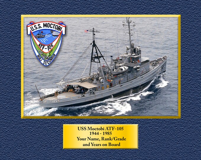 USS Moctabi ATF-105 Custom Personalized 8.5 X 11 Print of US Navy Ships Unique Gift Idea for any Occasions
