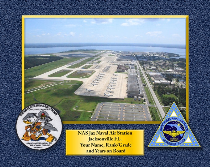 Naval Air Station Jacksonville FL. Custom Personalized 8.5 X 11 Print of US Navy Ships Unique Gift Idea for any Occasions
