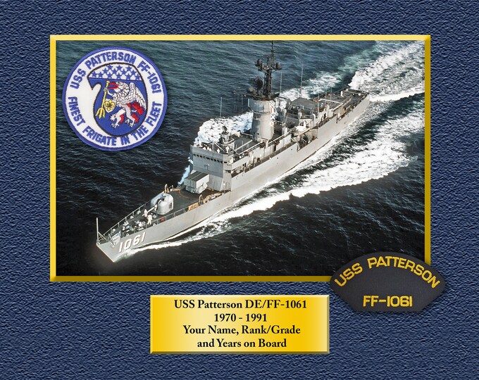 USS Patterson DE-Ff-1061 Custom Personalized 8.5 X 11 Print of US Navy Ships Unique Gift Idea for any Occasions