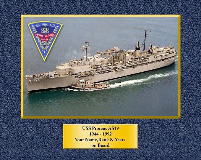 USS Proteus AS-19 Custom Personalized 8.5 X 11 Print of US Navy Ships Unique Gift Idea for any Occasions