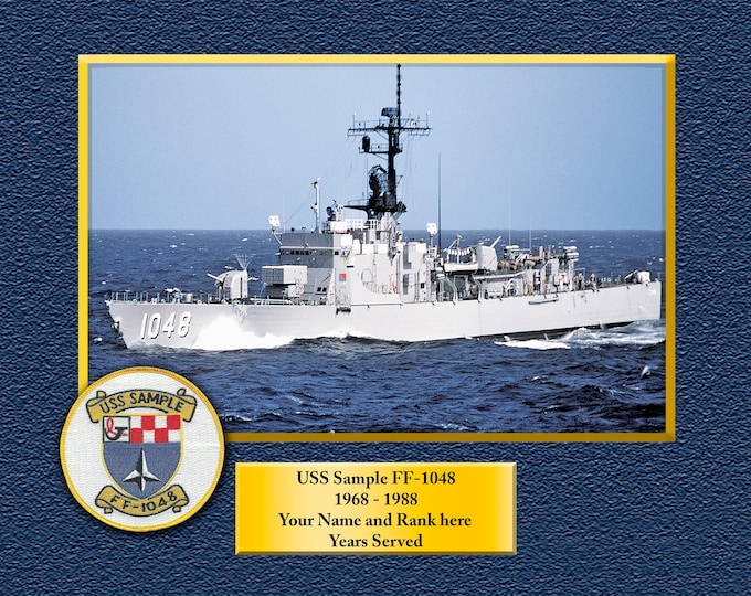 USS SAMPLE Ff-1048 Custom Personalized 8.5 X 11 Print of US Navy Ships Unique Gift Idea for any Occasions