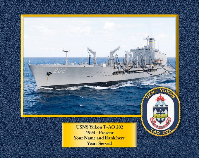 USNS Yukon T-AO 202 Custom Personalized 8.5 X 11 Print of US Navy Ships Unique Gift Idea for any Occasions