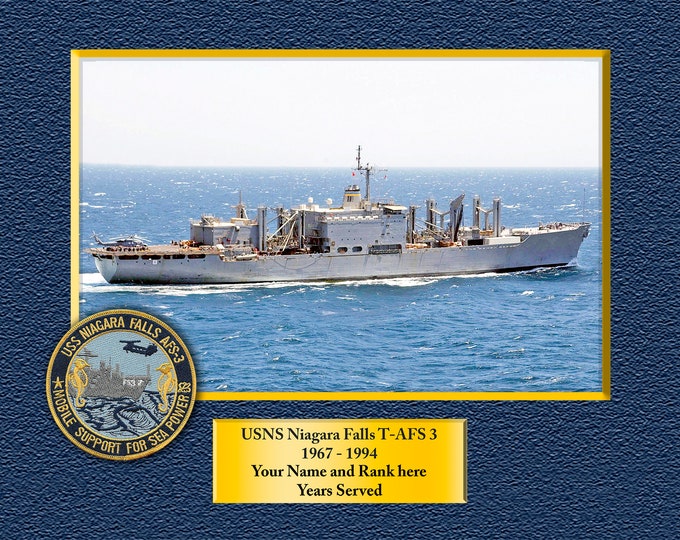 USNS Niagara Falls T-AFS 3 Custom Personalized 8.5 X 11 Print of US Navy Ships Unique Gift Idea for any Occasions