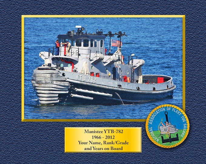 Manistee YTB-782 Custom Personalized 8.5X11, 11X14 or16 X 20 Print on Pro. Paper or Canvas US Navy Ships Unique Gift Idea for any Occasions