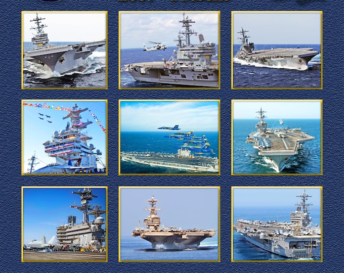 USS George H.W. Bush CVN-77 Custom Personalized 11"X14" or 16" X 20" Print of US Navy Ships Unique Gift Idea for any Occasions