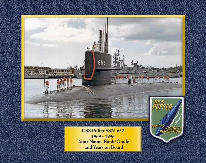 USS Puffer SSN-652 Custom Personalized 8.5 X 11 Print of US Navy Ships Unique Gift Idea for any Occasions