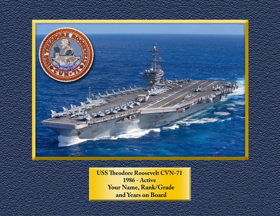 USS Theodore Roosevelt CVN-71 Custom Personalized 8.5X11, 11X14