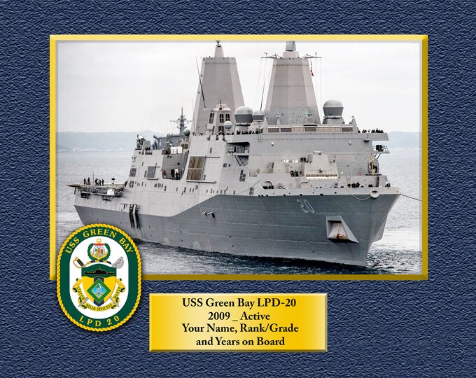 USS Green Bay LPD-20 Custom Personalized 8.5 X 11 Print of US Navy Ships Unique Gift Idea for any Occasions