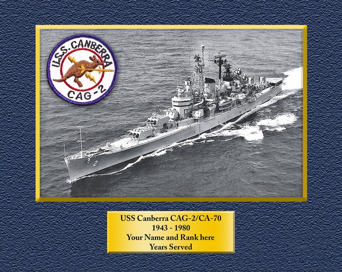 USS Canberra CAG2-CA70 Custom Personalized 8.5 X 11 Print of US Navy Ships Unique Gift Idea for any Occasions