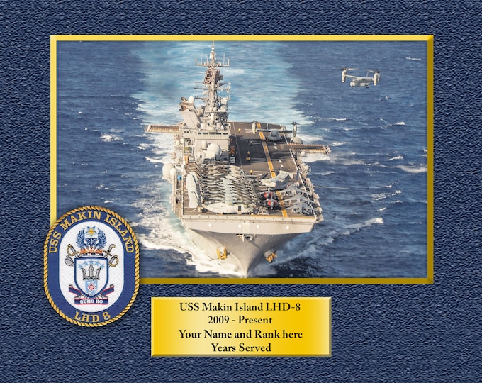 USS Makin Island LHD 8 Custom Personalized 8.5 X 11 Print of US Navy Ships Unique Gift Idea for any Occasions