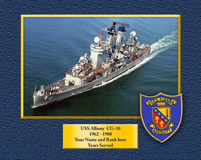 USS ALBANY CG10 Custom Personalized 8.5 X 11 Print of US Navy Ships Unique Gift Idea for any Occasions