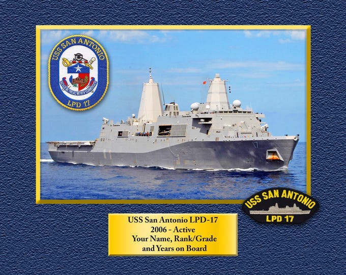 USS San Antonio LPD-17 Custom Personalized 8.5 X 11 Print of US Navy Ships Unique Gift Idea for any Occasions