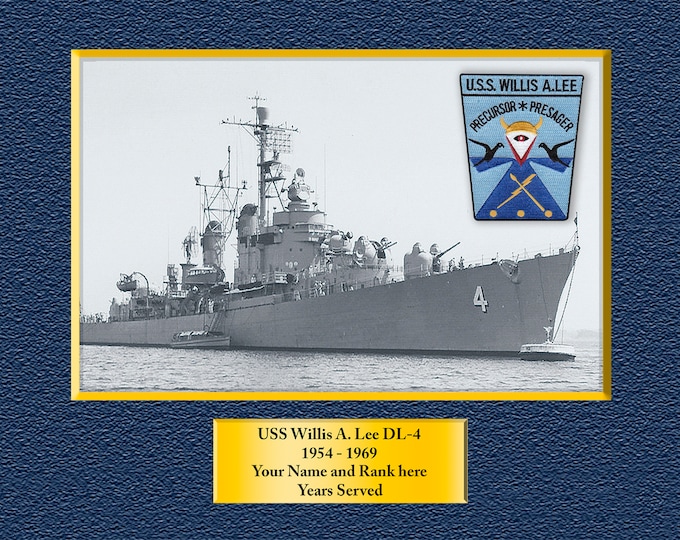 USS Willis A. Lee DL-4 Custom Personalized 8.5 X 11 Print of US Navy Ships Unique Gift Idea for any Occasions