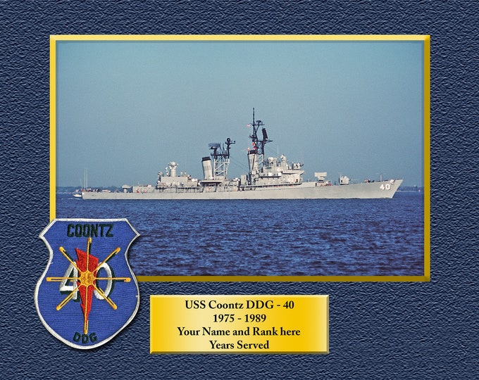 USS COONTZ DDG40 Custom Personalized 8.5 X 11 Print of US Navy Ships Unique Gift Idea for any Occasions