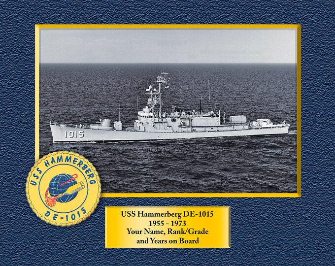 USS Hammerberg DE-1015 Custom Personalized 8.5 X 11 Print of US Navy Ships Unique Gift Idea for any Occasions