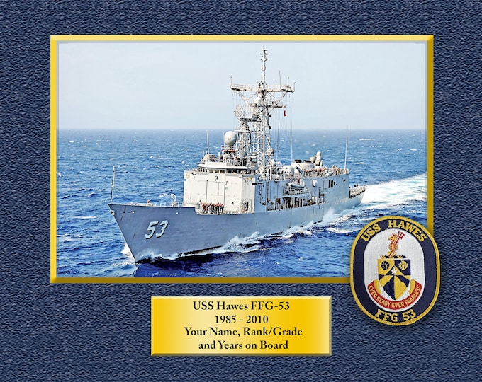 USS Hawes FFG-53 Custom Personalized 8.5 X 11 Print of US Navy Ships Unique Gift Idea for any Occasions