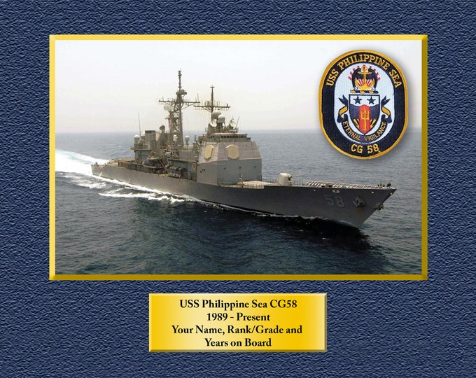 USS Phillippine Sea CV47 Custom Personalized 8.5 X 11 Print of US Navy Ships Unique Gift Idea for any Occasions