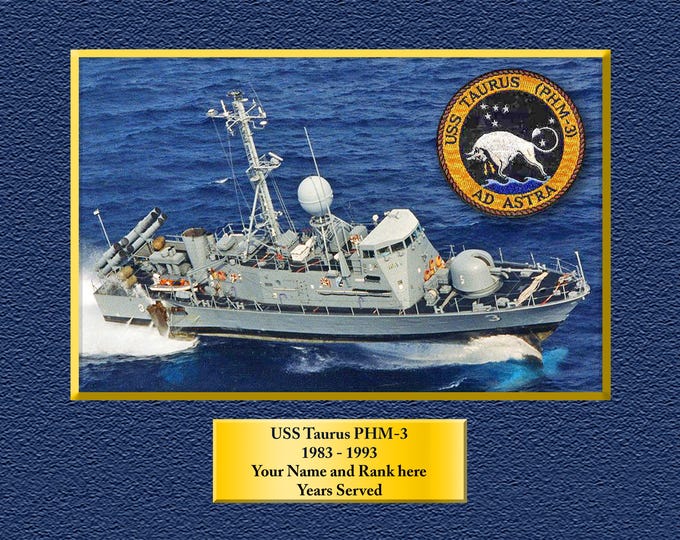 USS Taurus PHM3 Custom Personalized 8.5 X 11 Print of US Navy Ships Unique Gift Idea for any Occasions