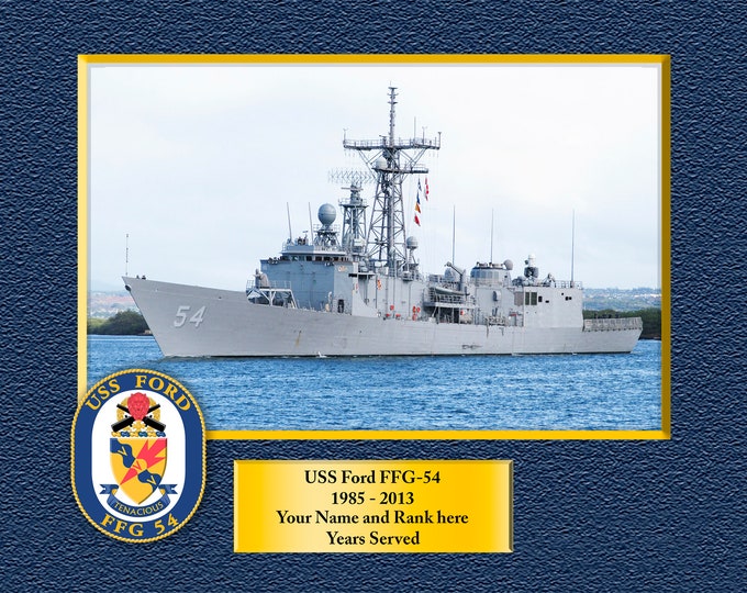 USS Ford FFG-54 Custom Personalized 8.5 X 11 Print of US Navy Ships Unique Gift Idea for any Occasions