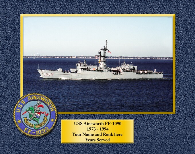 USS AINSWORTH FF1090 Custom Personalized 8.5 X 11 Print of US Navy Ships Unique Gift Idea for any Occasions