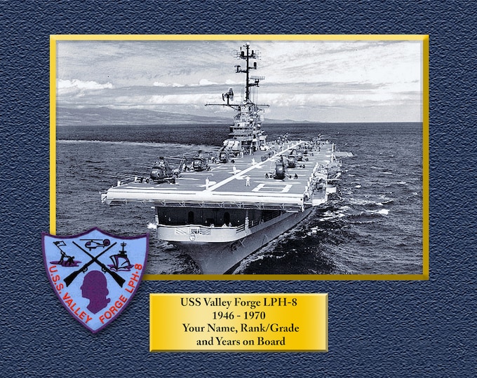 USS Valley Forge LPH-8 Custom Personalized 8.5 X 11 Print of US Navy Ships Unique Gift Idea for any Occasions