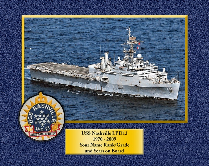 USS Nashville LPD13 Custom Personalized 8.5 X 11 Print of US Navy Ships Unique Gift Idea for any Occasions