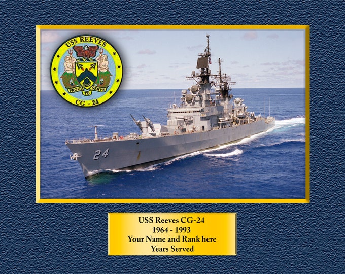 USS REEVES CG24 Custom Personalized 8.5 X 11 Print of US Navy Ships Unique Gift Idea for any Occasions
