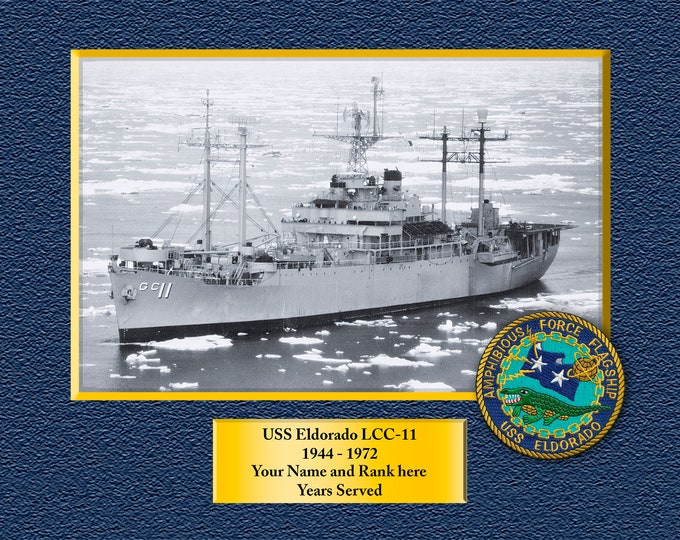 USS Eldorado LCC-11 Custom Personalized 8.5 X 11 Print of US Navy Ships Unique Gift Idea for any Occasions