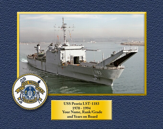 USS Peoria LST-1183 Custom Personalized 8.5 X 11 Print of US Navy Ships Unique Gift Idea for any Occasions