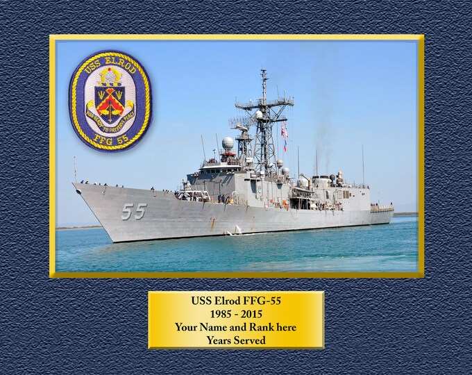 USS ELROD FFG55 Custom Personalized 8.5 X 11 Print of US Navy Ships Unique Gift Idea for any Occasions