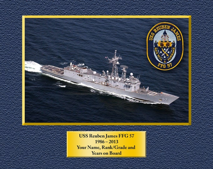 USS Reuben James FFG 57 Custom Personalized 8.5 X 11 Print of US Navy Ships Unique Gift Idea for any Occasions
