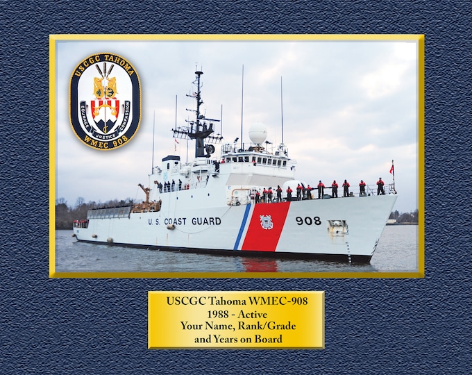 United States Coast Guard Cutter Tahoma WMEC-908 Custom Personalized 8.5 X 11 Print of US Navy Ships Unique Gift Idea for any Occasions