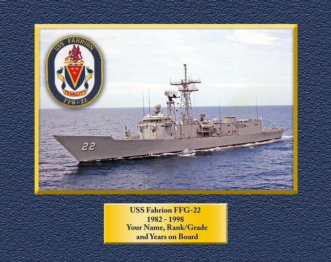 USS Fahrion FFG-22 Custom Personalized 8.5 X 11 Print of US Navy Ships Unique Gift Idea for any Occasions