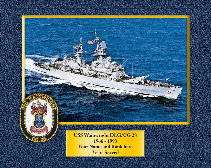 Uss Wainwright DLG/CG 28 Custom Personalized 8.5 X 11 Print of US Navy Ships Unique Gift Idea for any Occasions