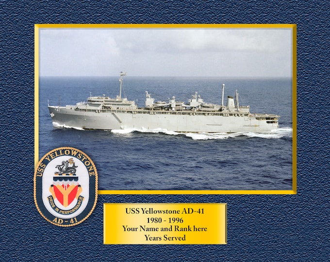 USS YELLOWSTONE AD41 Custom Personalized 8.5 X 11 Print of US Navy Ships Unique Gift Idea for any Occasions