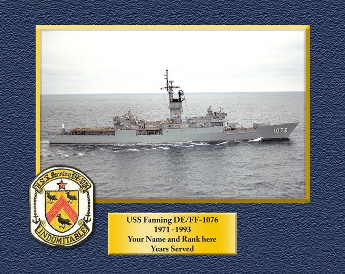 USS Fanning DE/FF1076 Custom Personalized 8.5 X 11 Print of US Navy Ships Unique Gift Idea for any Occasions